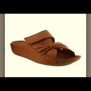 Spring Step Leather Slide Sandals.